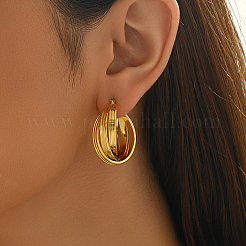 Brass Twist Triple Hoop Earrings&nbsp;CU1472