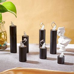 アクリル製ジュエリー指輪ディスプレイスタンド1セット  コラム  ブラック  2x3.2~9.2cm  7個/セット&nbsp;RDIS-NB0001-07
