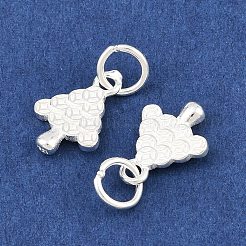 スターリングシルバーコインツリーチャーム925個  丸カンとスタンプ925個付き  銀  11x8x2mm  穴：3.5mm&nbsp;STER-A049-03S