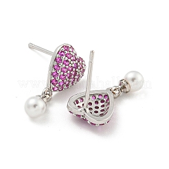 Rack Plating Brass Micro Pave Cubic Zirconia Stud Earring&nbsp;EJEW-C102-09P