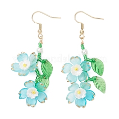 Acrylic Flower Dangle Earrings&nbsp;EJEW-MZ00588-03