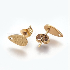Ion Plating(IP) 304 Stainless Steel Stud Earring Findings&nbsp;STAS-O119-12B-G