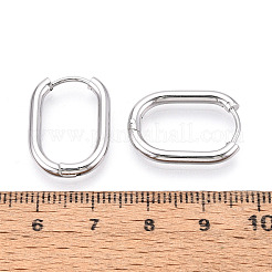 304ステンレススチールフープピアス  オーバル  ステンレス鋼色  21x15x2.5mm&nbsp;STAS-T074-29P