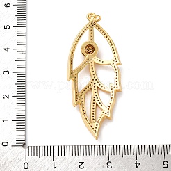 Brass Micro Pave Cubic Zirconia Big Pendants&nbsp;KK-U076-08G