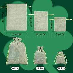 36Pcs 3 Styles Polyester Imitation Burlap Packing Pouches Drawstring Bags&nbsp;ABAG-AR0001-02