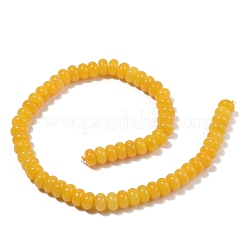 染め加工天然石ホワイトジェイドビーズ連売り  ロンデル  ゴールド  10x6mm  穴：1.2mm  約63個/連  14.88''（37.8センチメートル）&nbsp;G-G107-A15-01