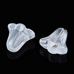 透明ガラスビーズ  花  ライトシアン  10x10.5x5.5mm  穴：1mm&nbsp;GLAA-TAC0012-19A