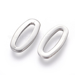 変色しにくい201ステンレススチール製リンクリング  オーバル  ステンレス鋼色  17x8.5x1.5mm  穴：3.5x12mm&nbsp;STAS-G189-36P