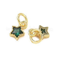 Star Brass Micro Pave Cubic Zirconia Pendants&nbsp;KK-I355-15G