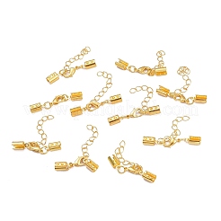 真鍮アジャスターチェーン  調整可能  合金製カニカン付き  ゴールドカラー  35x11mm  穴：4mm  テールチェーン：約40×長&nbsp;KK-E179-G