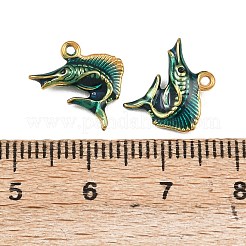 304ステンレススチールチャーム  エナメル  ゴールドカラー  エビ  12.5x13x3mm  穴：1mm&nbsp;STAS-C160-04C-G