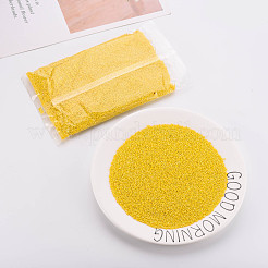 つや消しガラスシリンダービーズ  シードビーズ  不透明な色の虹  丸い穴  きいろ  1.5~2x1~2mm  穴：0.8mm  約8000個/袋  約1ポンド/バッグ&nbsp;SEED-S047-O-002