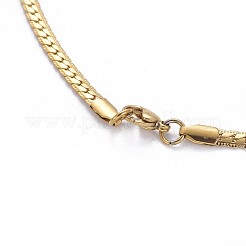 304ステンレススチールカーブチェーンネックレス  カニカン付き  ゴールドカラー  19.4インチ（49.5cm）  4mm&nbsp;X-NJEW-F261-06G