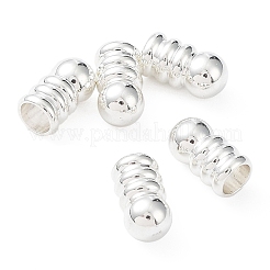201ステンレススチールコードエンド  コラム  銀  8x4.5mm  穴：3mm&nbsp;STAS-P327-02S