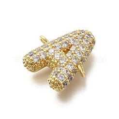 Brass Micro Pave Cubic Zirconia Letter Links&nbsp;KK-I717-04A