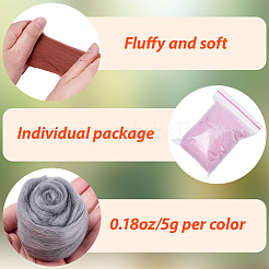 50G 10 Colors Needle Felting Wool Roving&nbsp;DIY-CP0013-77A
