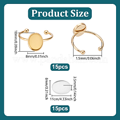 DIY Oval Cuff Ring Kits&nbsp;DIY-UN0008-14G