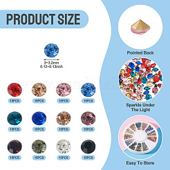 Pointed Back Glass Rhinestone Cabochons&nbsp;RGLA-YS0001-04B