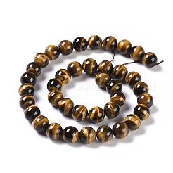 Natural Tiger Eye Round Bead Strands&nbsp;G-L411-07-10mm