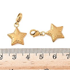 スター304ステンレススチールペンダント装飾  カニカン付き  ゴールドカラー  27mm&nbsp;STAS-K306-11G