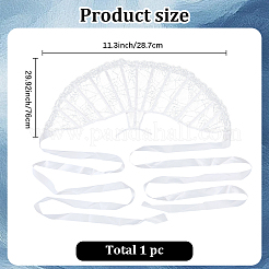 レースケープカラー  スケルトン付き  ホワイト  780~810x260~300x0.3~3mm&nbsp;AJEW-WH20091-001B