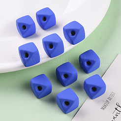 アクリルビーズ  ラバー加工スタイル  片穴  ギャップキューブ  藤紫色  13.5x13.5x13.5mm  穴：3.5mm&nbsp;OACR-S039-04-86
