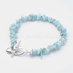 Natural Larimar Beaded Bracelets&nbsp;BJEW-JB02681-01