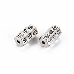 チベット風合金ビーズ  花  カドミウムフリー＆鉛フリー  アンティークシルバー  13x8x8mm  穴：1.8mm  約420個/1000g&nbsp;TIBEB-N005-054