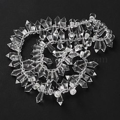 透明ガラスビーズ連売り  弾丸  透明  20x8mm  穴：1.2mm  約100個/連  19.49''（49.5センチメートル）&nbsp;GLAA-WH0039-48D
