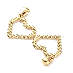 304ステンレスペンダント  ハートチャーム  ゴールドカラー  20x21x2.5mm  穴：5.5x3mm&nbsp;STAS-P329-13G
