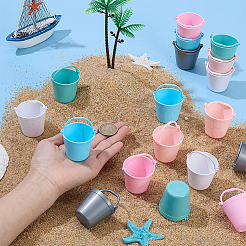 18個 6色バケツ プラスチック製ミニチュアオーナメント  マイクロランドスケープホームドールハウスアクセサリー  小道具の装飾のふりをする  ミックスカラー  44x47.5x60mm  3個/カラー&nbsp;DJEW-GA0001-98