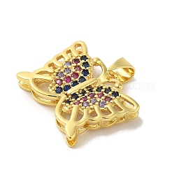 Brass Micro Pave Colorful Cubic Zirconia Pendants&nbsp;KK-Z042-07G