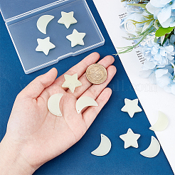 12Pcs 6 Styles Synthetic Luminous Stone Pendants&nbsp;G-GA0001-64B