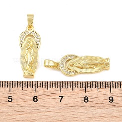 Brass Micro Pave Clear Cubic Zirconia Pendants&nbsp;CU-CBA9AB3-07G