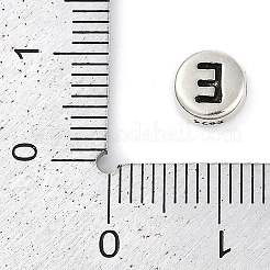 925 Sterling Silver Flat Round with Letter Beads&nbsp;LS-STER-G044-01AS-E
