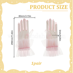Polyester Lace Gloves for Bride&nbsp;AJEW-WH0609-862A