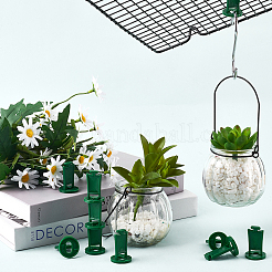 プラスチック温室フック  植物フラワーハンガー  温室ガジェット吊り下げツール  濃い緑  30x20mm&nbsp;FIND-WH0045-26