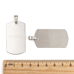 Non-Tarnish 201 Stainless Steel Rounded Rectangle Mirror Polished Finish Stamping Blank Tag Pendants&nbsp;LS-STAS-S030-03