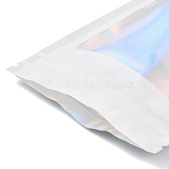 陰陽模様の再封可能なプラスチック袋  窓付きの密封袋  長方形  ホワイト  12x9x0.01cm  片側の厚さ：2.7ミル（0.07mm）&nbsp;ABAG-D005-01A-04