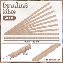 木製天井モールディング25個  家具用ウォールトリム  ドア  ワードローブ  402x14x6mm&nbsp;AJEW-OC0014-96A