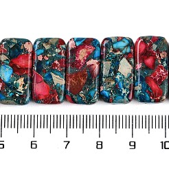 ナチュラルインペリアルジャスパービーズ連売り  染め  長方形  カラフル  20.5x10.5x6mm  穴：1.1mm  約20個/連  8.07インチ（20.5cm）&nbsp;G-L604-F01-01I