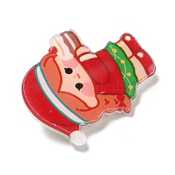 クリスマステーマのアクリルブローチ  201ステンレスピン付き  女の子  32.5x27x7mm&nbsp;JEWB-E024-01P-04