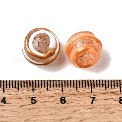 手作りの金砂エナメルランプワークビーズ  手描きのビーズ  ラウンド  ツートン  ミックスカラー  12~13x11~12mm  穴：1.5~1.8mm&nbsp;LAMP-B035-02