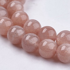 天然石サンストーンビーズ連売り  ラウンド  6mm  穴：1mm  約65個/連  15.7インチ&nbsp;X-G-J157-6mm-07