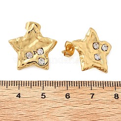 304 Stainless Steel Rhinestone Stud Earrings for Women&nbsp;EJEW-U052-02G