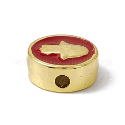 Real 18K Gold Plated Brass Enamel Beads&nbsp;KK-F814-05G-02