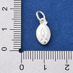 925 Sterling Silver Jesus Fish Charms&nbsp;STER-S010-02B-S