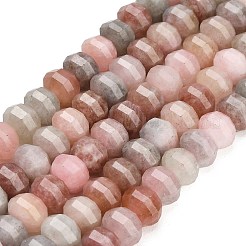 染め加工天然石ホワイトジェイドビーズ連売り  カボチャ  多面カット  ピンク  9.5~10x7~8mm  穴：1.2mm  約51個/連  14.76''（37.5センチメートル）&nbsp;GG-CBA9106-01D