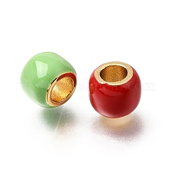 Brass Enamel European Beads&nbsp;KK-Z163-05G