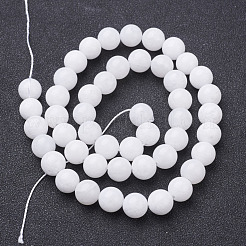 Natural White Jade Beads Strands&nbsp;X-GSR8mmC067
